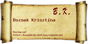 Bozsek Krisztina névjegykártya